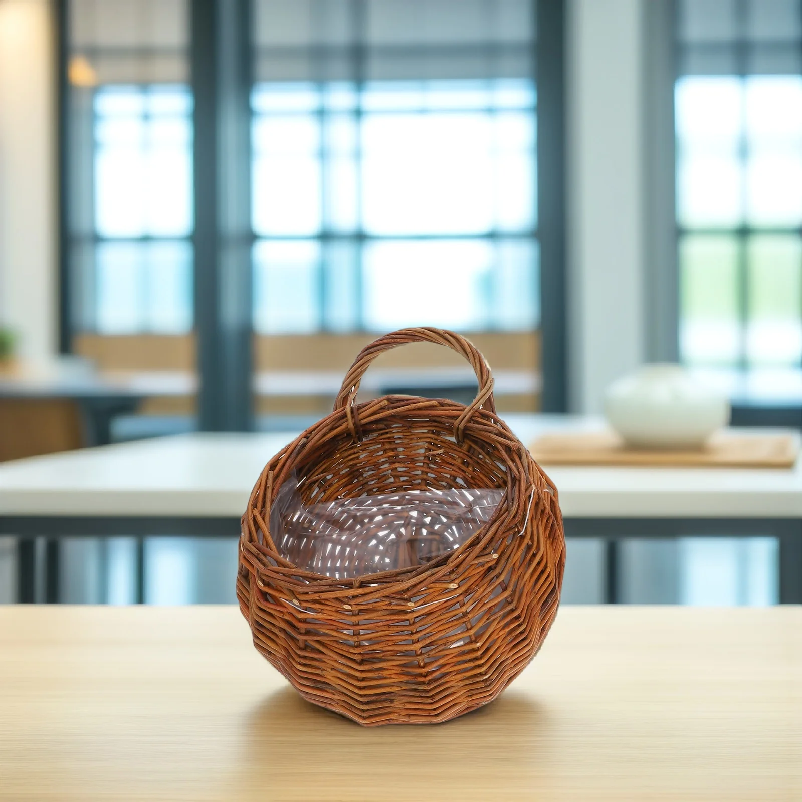 

2Pcs Rustic Rattan Wall Hanging Flower Basket Small Flower Pot 31x27x12cm 25x20x8.5cm Elegant Storage Multi Functional