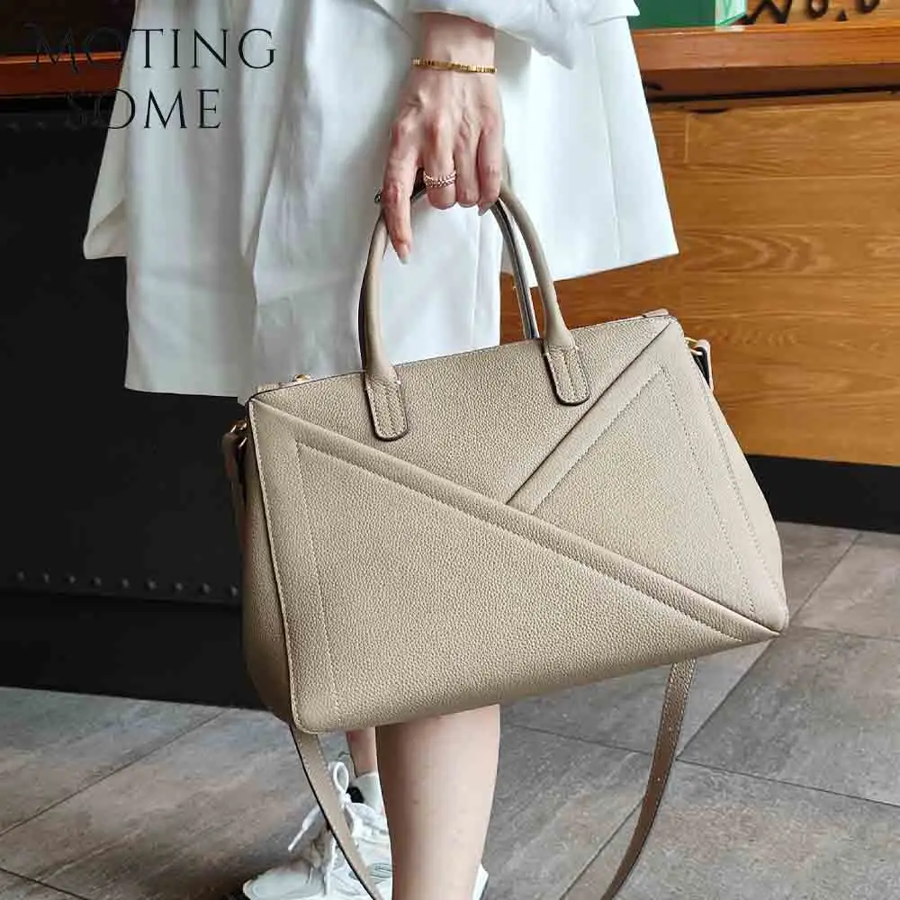 

Motingsome Luxury Designer Bags Luxury Cowhide Leather Handbag Woman Multiple Layers Casual Tote Roomy Shoulder Satchel 2024 New