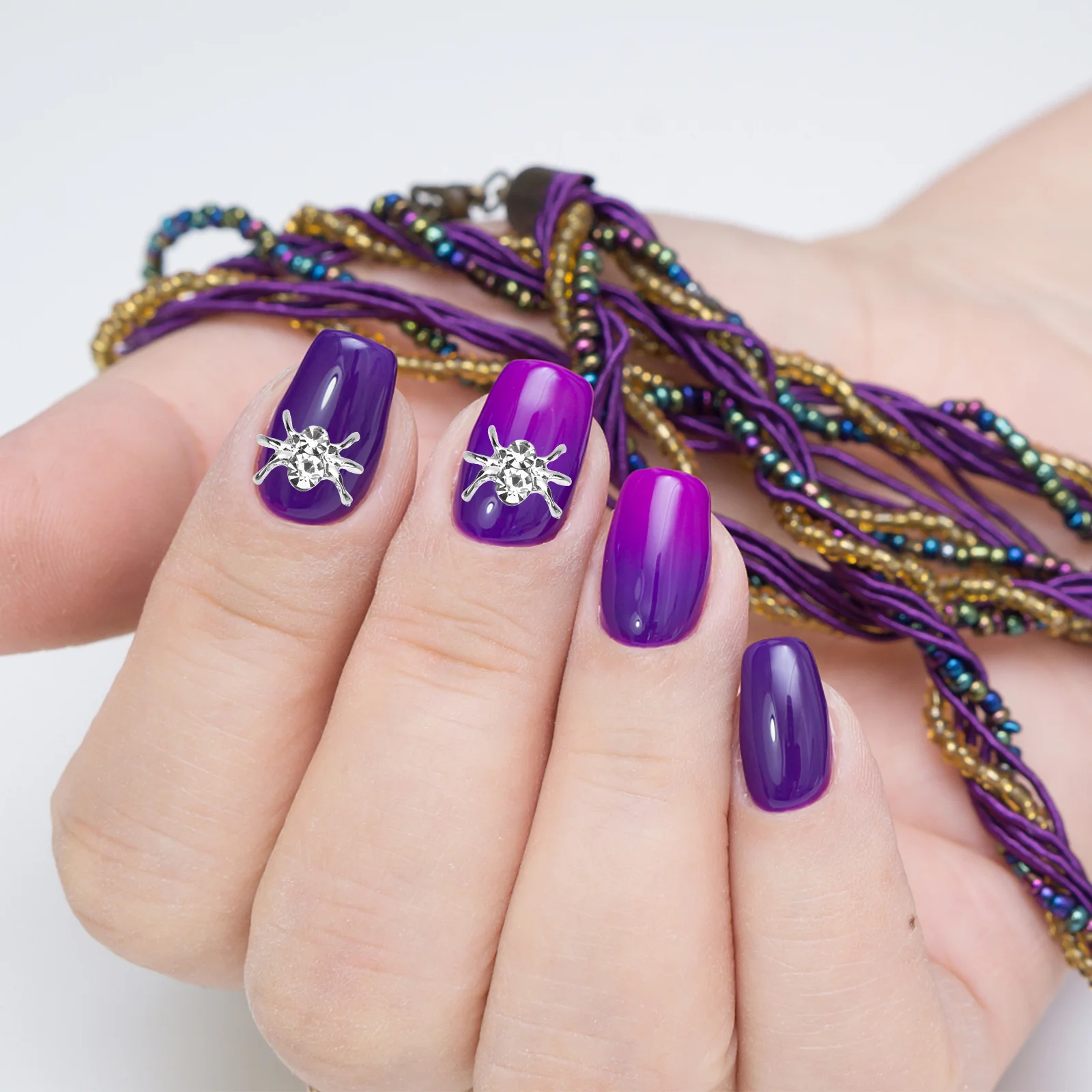 

30Pcs 3D Spider Nail Charms Elegant Halloween Nail Art Supplies DIY Decor for Natural Fake Nails Silver Halloween Charms