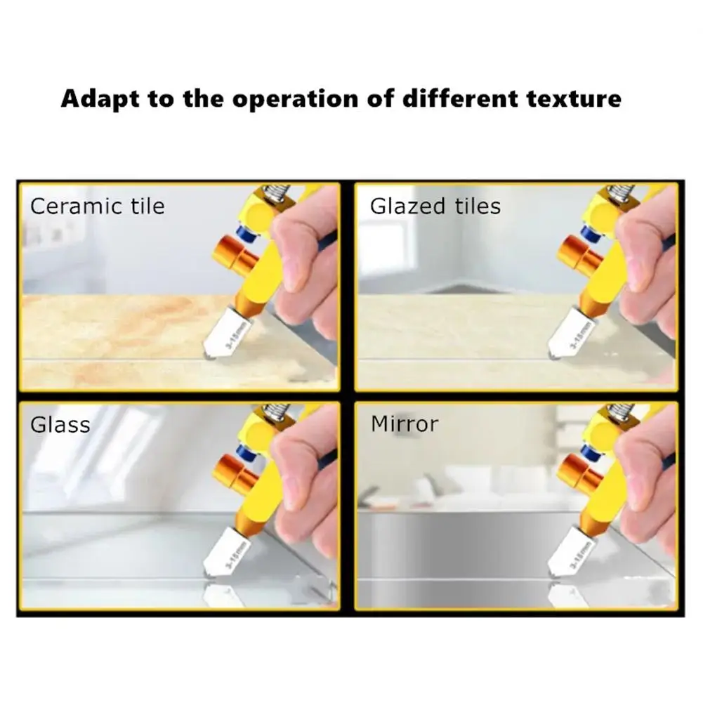 2 In 1 Portable Glass Tile Cutter Ceramic Tile Glass Cutter One-piece Cutting Roller Multifunctional Tool Accessories Diamo M4v4