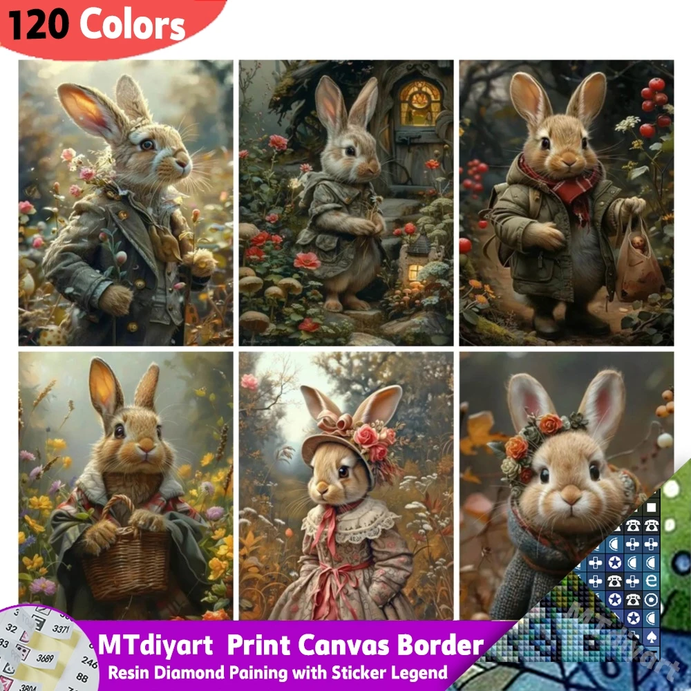 

Кролик 120 цветов, смола, сделай сам, алмазная живопись, наклейка, легенда, полные наборы, новая коллекция, полный горный хрусталь, мозаика, животные