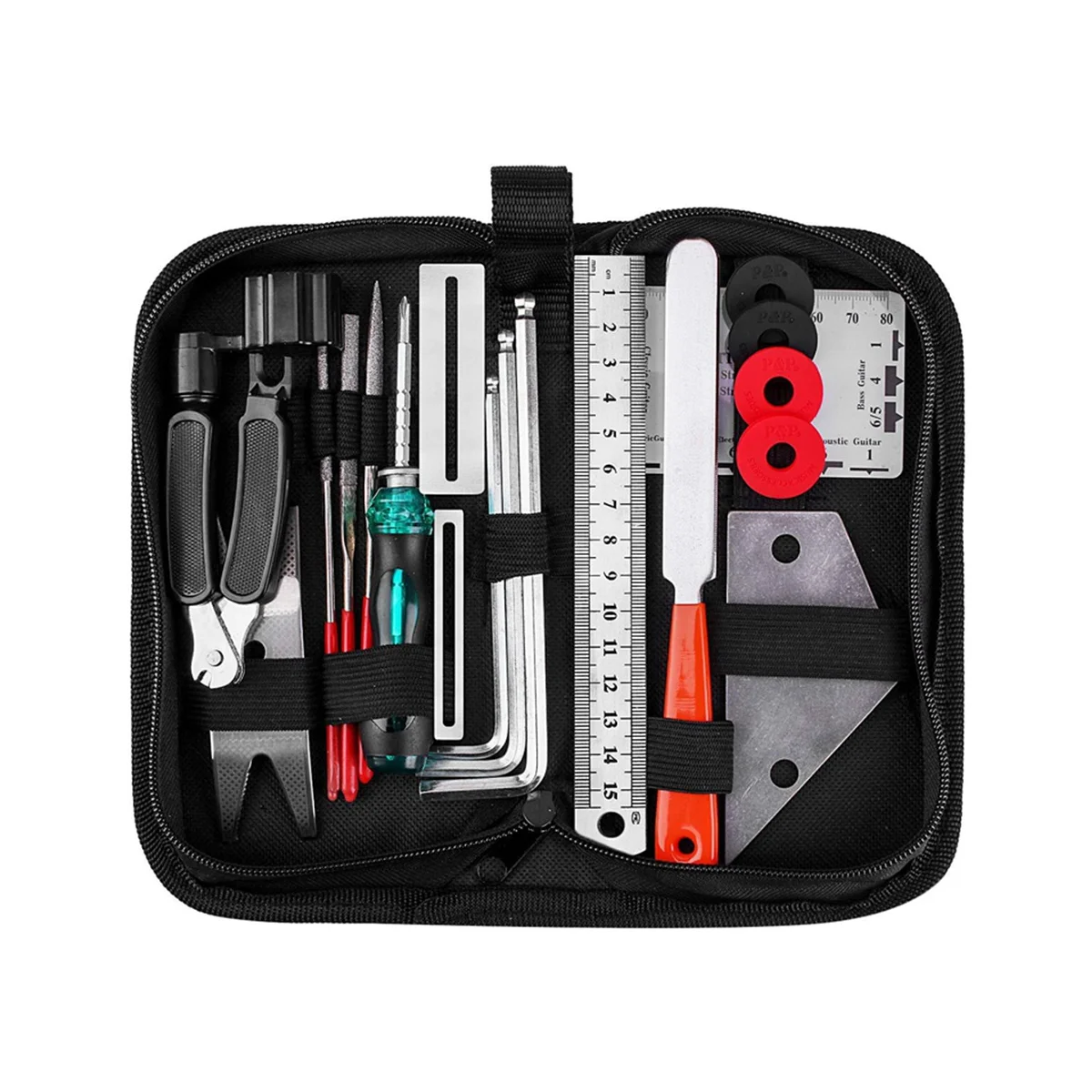 Guitar Cleaning and Maintenance Tool Set Guitar Three-In-One Stringer Leveling Ruler Fret Grinding Set-ABWY