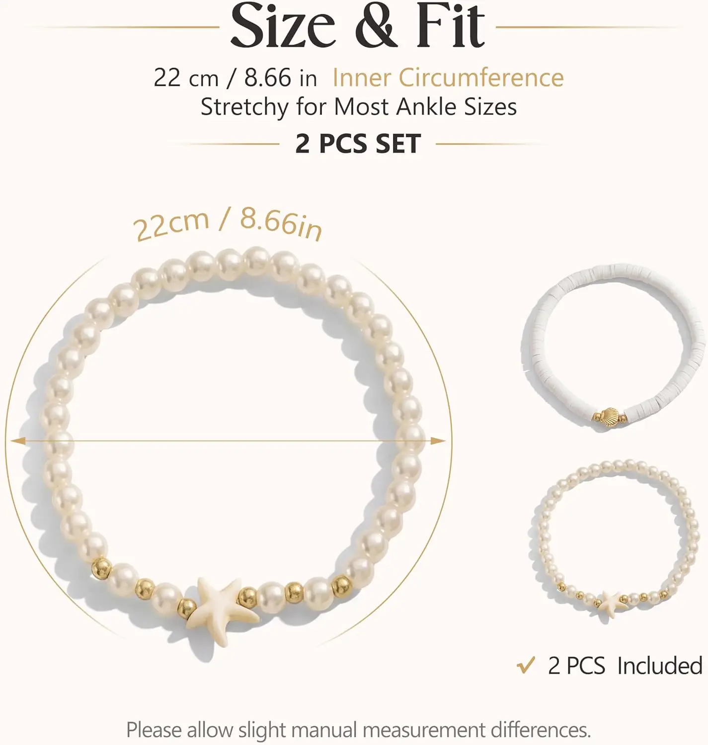 Shell Ankle Bracelets for Women, Boho Anklet with Pearl Beads Starfish Conch Seashell, Summer Beach Hawaiian Foot Jewelry Gift view 6