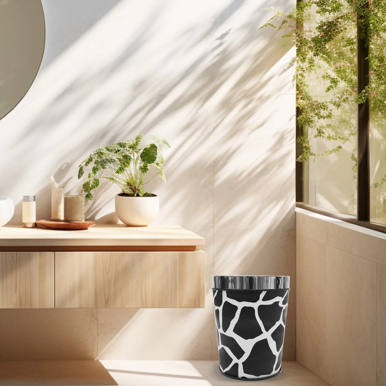 

Simple Retro Kitchen Garbage Can Made of PP Large Opening Strong Bearing Capacity Household Trash Bin for Cabinet Under