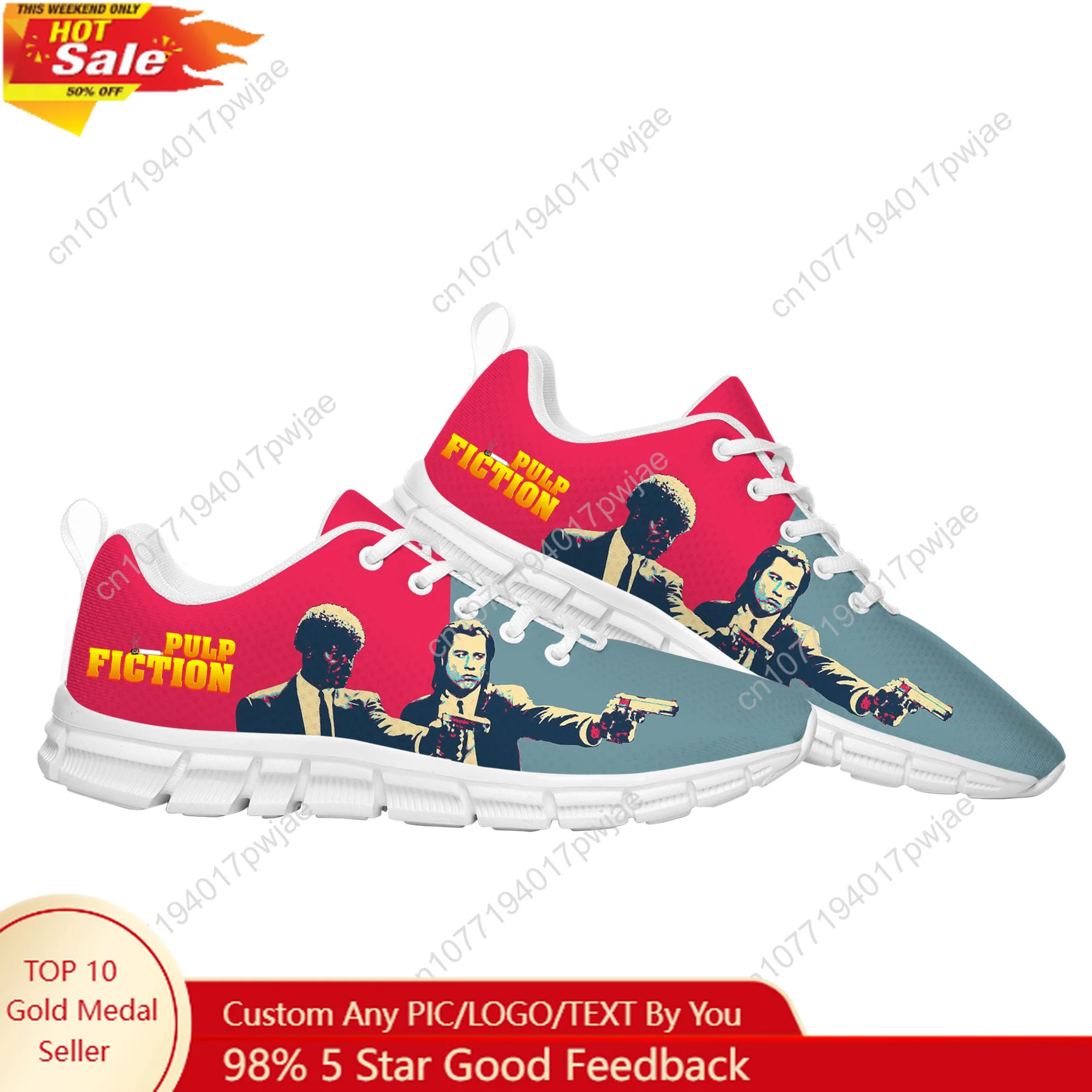 

Pulp Fiction Sports Shoes John Travolta Mens Womens Children Sneakers Lightweight Casual Hiking Sneaker Custom Built Shoes