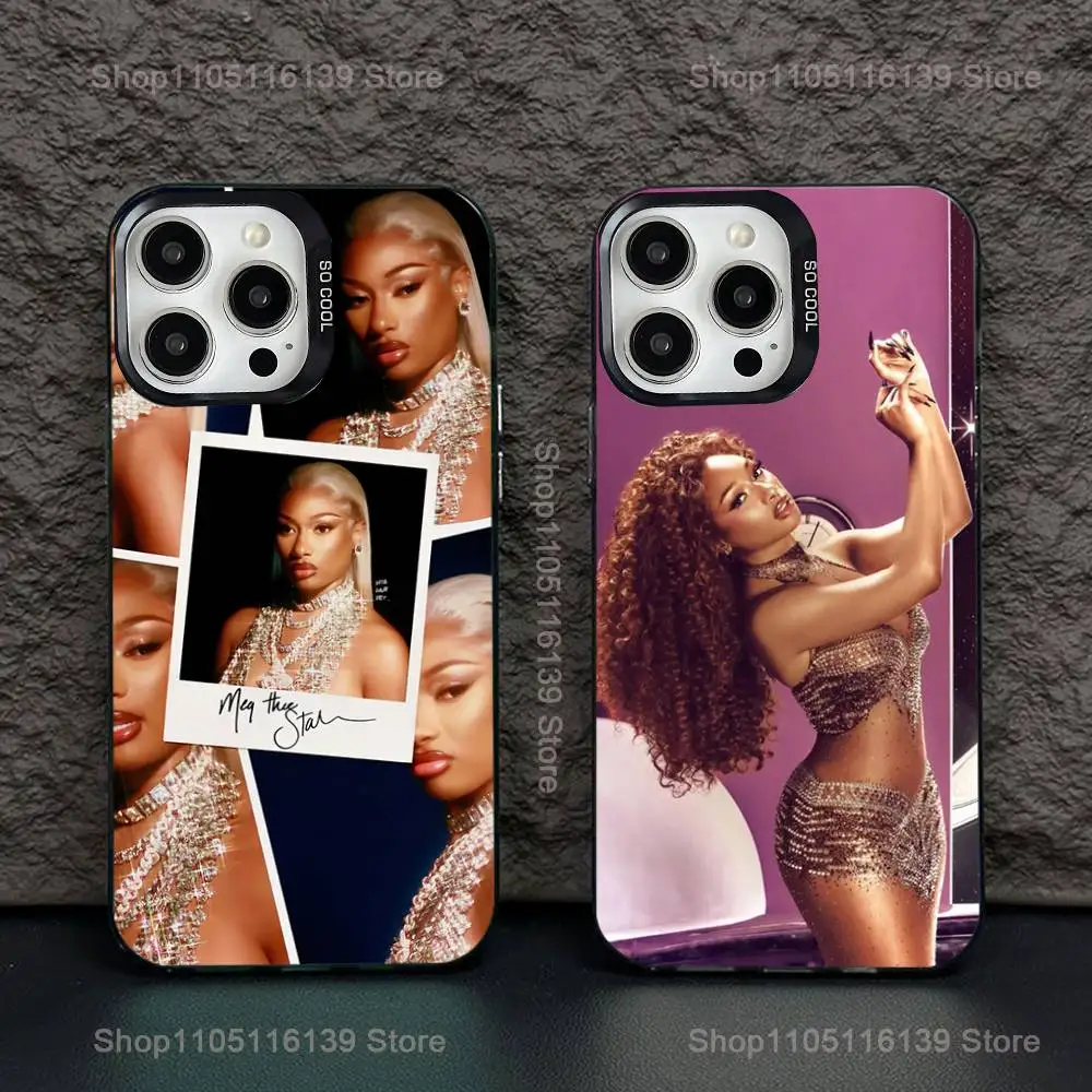 

Singer M-Megan Thee Stallion Phone Case For iPhone 16,15,14,13,12,11,Pro,XS,Max,Plus,Mini,SE Black Candy Matte Shockproof Cover