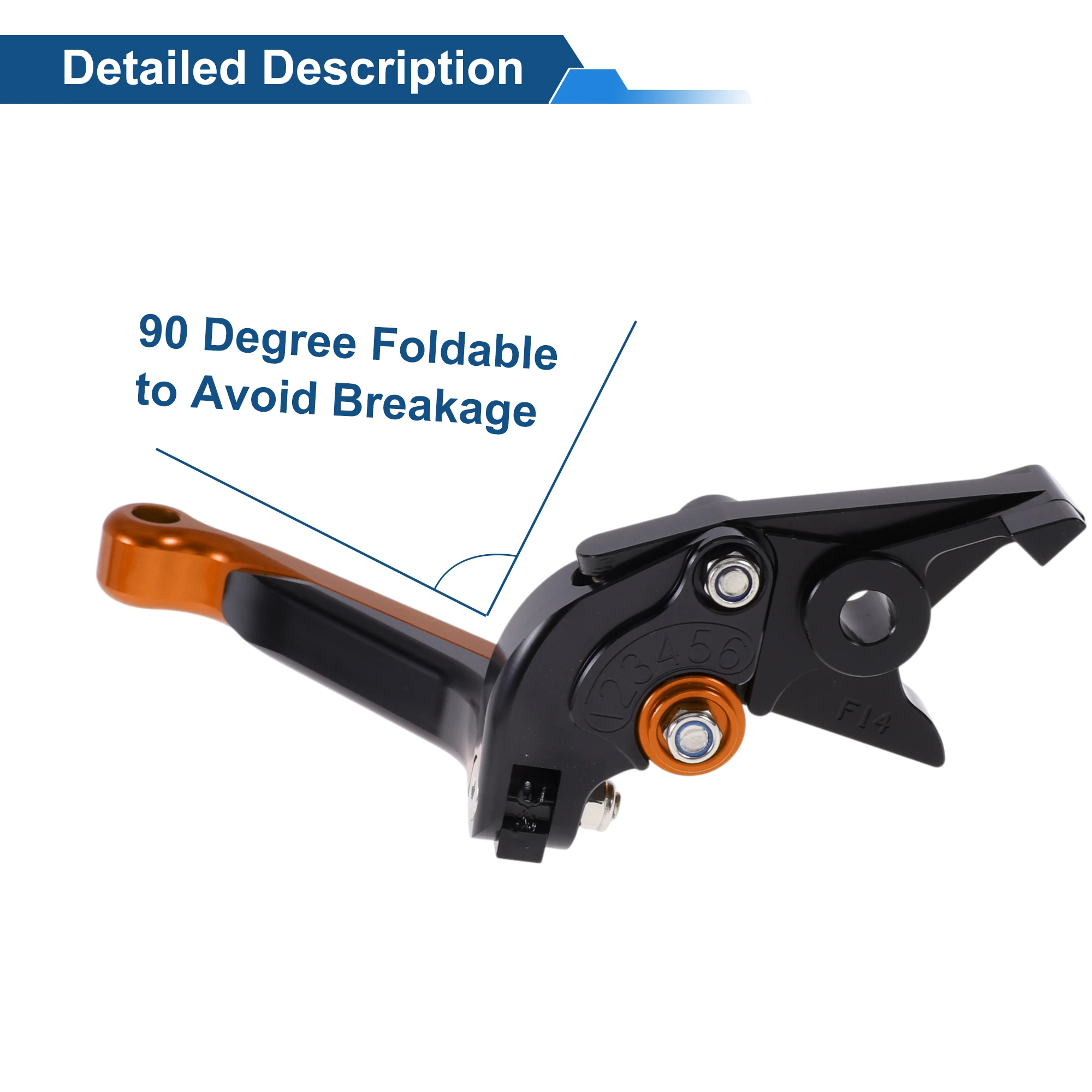 عتلات فرامل قصيرة طويلة قابلة للتعديل من Motoforti لـ Kawasaki ZZR600 05-09 أسود برتقالي #6