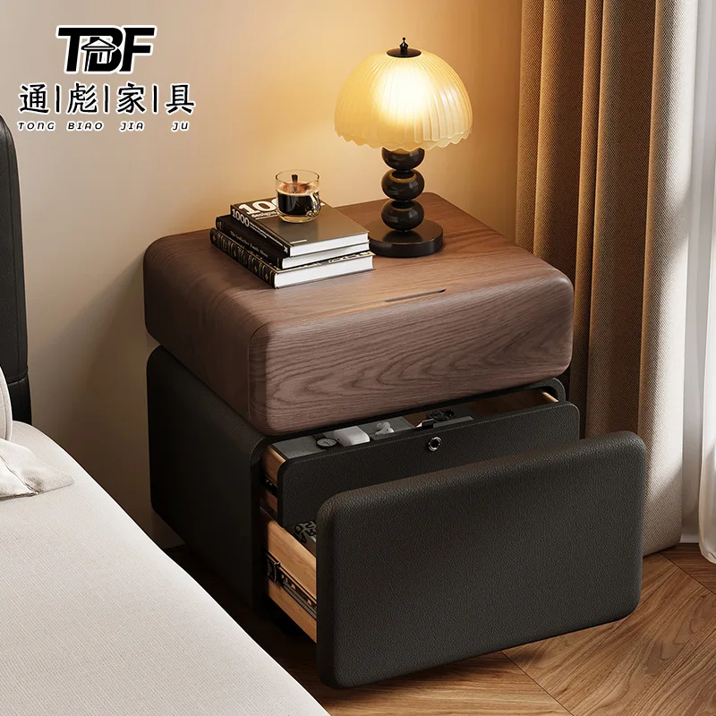 Vintage Nightstand, 3-Drawer Hidden Storage Bedside Cabinet for Bedroom, Small Retro Wooden End Table with Durable Design, Home