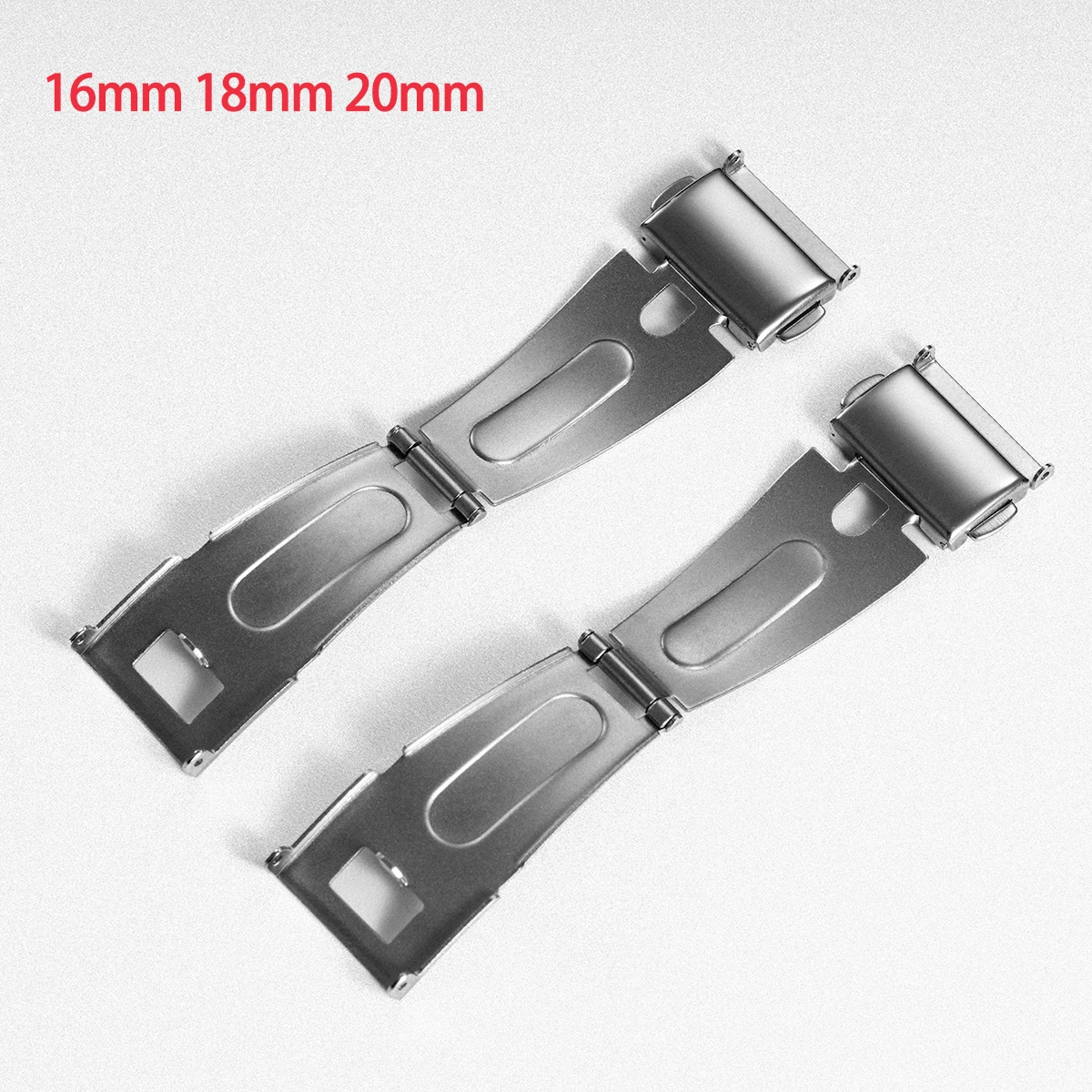 Stainless Steel Double Push Button Clasp Buckle for 16mm,18mm,20mm Watch Strap Band Deployment Fold Buckle
