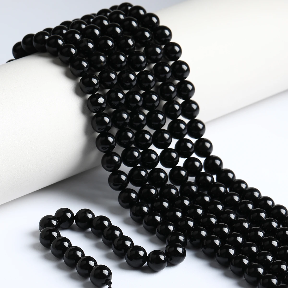 7A Grade Natural Stone Black Tourmaline Beads Round Loose Spacer Gems Bead For Jewelry Making Diy Bracelet Necklace Supplies 15