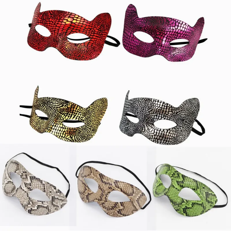 

Snake Print Masquerade Mask For Men Women Couple Venetian Mask For Dionysia Mardi Gras Costume Party Ball Mysterious Black Mask