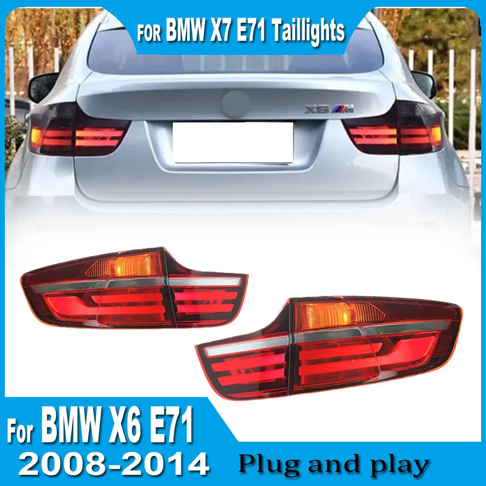 

Автомобильные светодиодные задние фонари для BMW X6 E71 2008-2014, задние фонари Plug and Play, стоп-туманные фары DRL, автомобильные аксессуары для задних фонарей