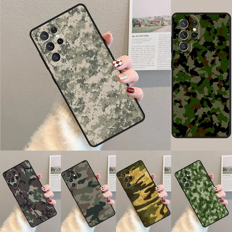 Camouflage Pattern soft Phone Case for Samsung Galaxy note 10 pro S26 Ultra S23 S24 FE S25 S21 S22 PLUS shockproof Cove