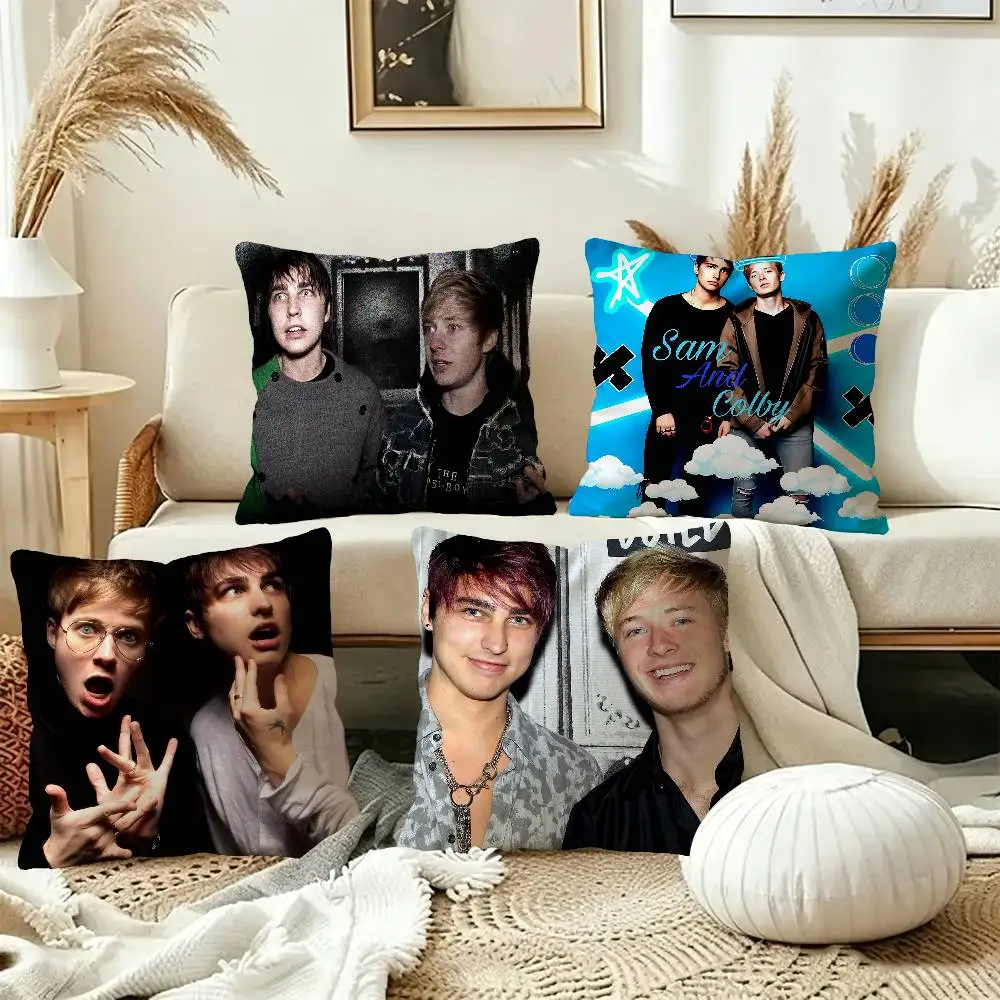 S-Sam And Colby XPLR Cushion Cover Pillow Cover Decor Pillowcase Printed Cushion Case for Couch