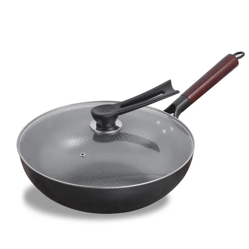 Imagem -03 - Zhangqiu-household Iron Pan Antiaderente Fundo Plano Fogão de Indução Universal Non-rust Wok