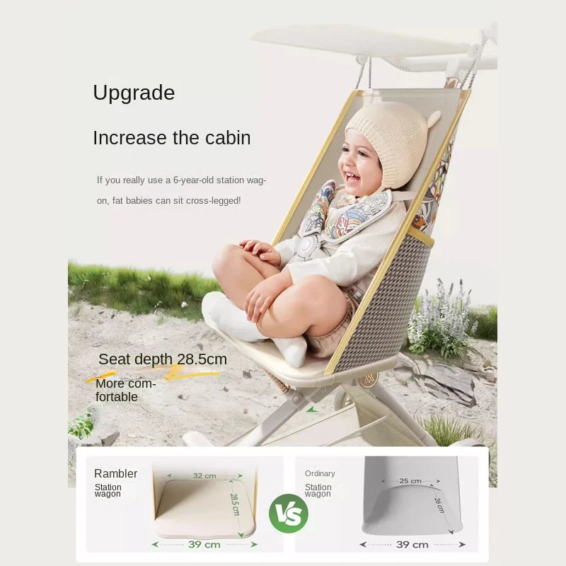 Protection Pocket Stroller Pram Lightweight Folding Children's Travel Stroller With Removable Wheels Baby Stroller