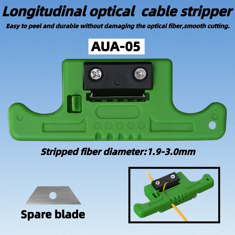 Green AUA-05 Stripper Tools 1.9-3.0mm Fiber Optic Stripping MSAT-5 Loose Buffer Tube Stripper MSAT5 Access Tool