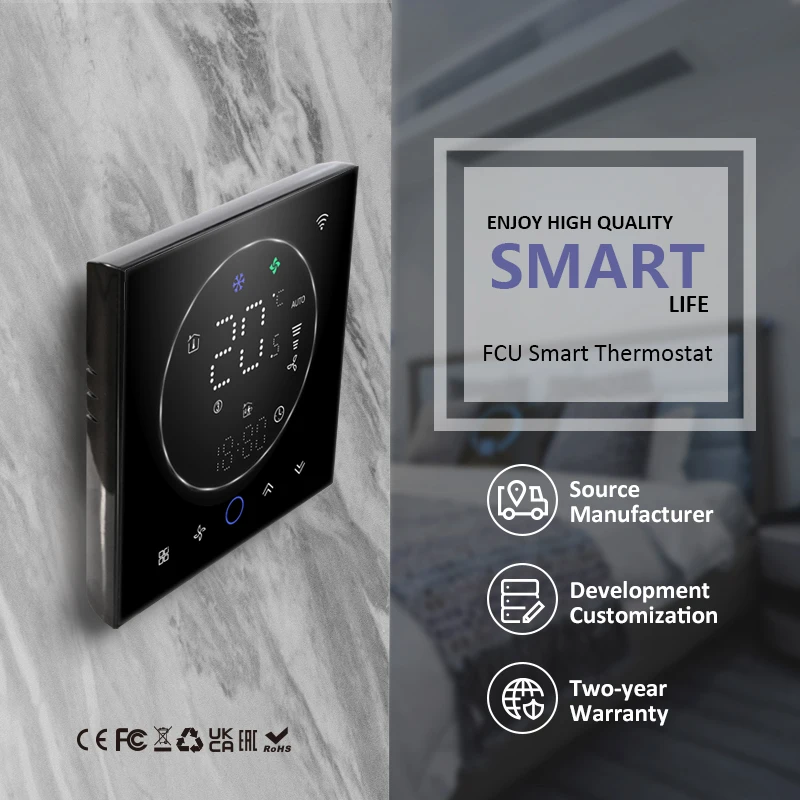 Beca BAC-008 Wifi Thermostat HVAC System Temperature Controller LCD Touch Screen Lora Wall-Mounted Air-Conditioner Heating