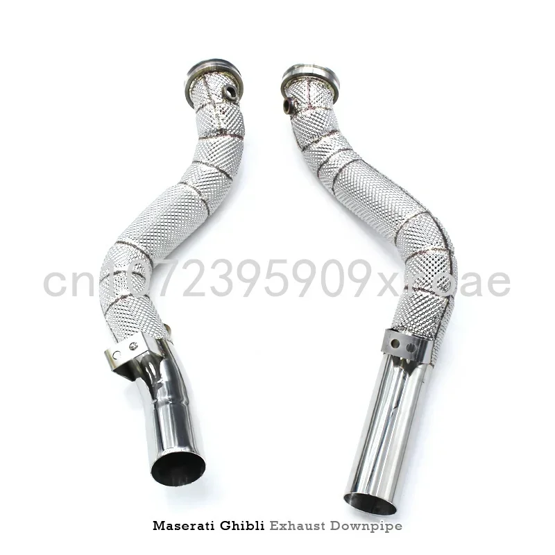 Head Section High Flow Pipes Exhaust Pipes Branch Downpipe Exhaust Pipe with Catalyst for Maserati Ghibli 3.0T 2014-2016