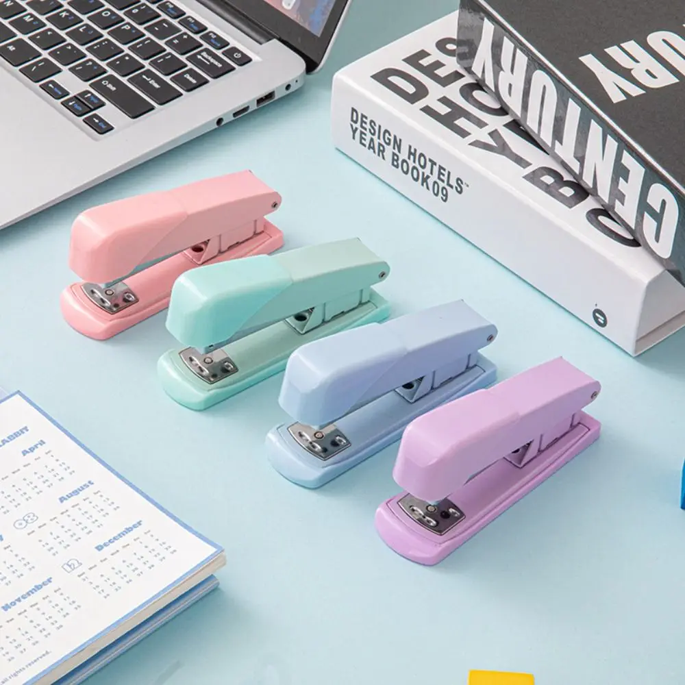 Macaron Color Labor-Saving Stapler Multi-function Stable Paper Stapling Machine Large Size Efficient School Supplies