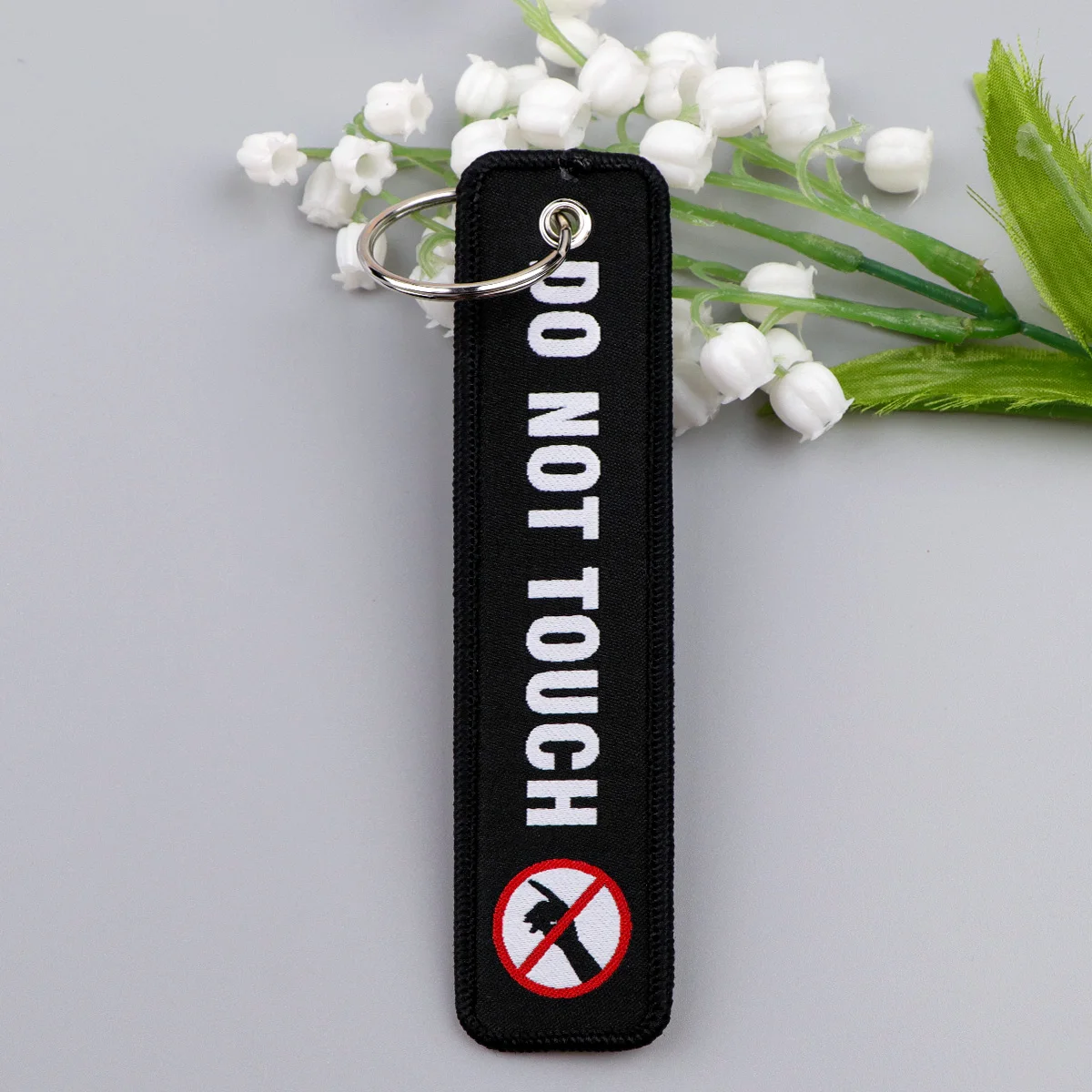 "DO NOT TOUCH" Warning Quotes Key Tag Keychain