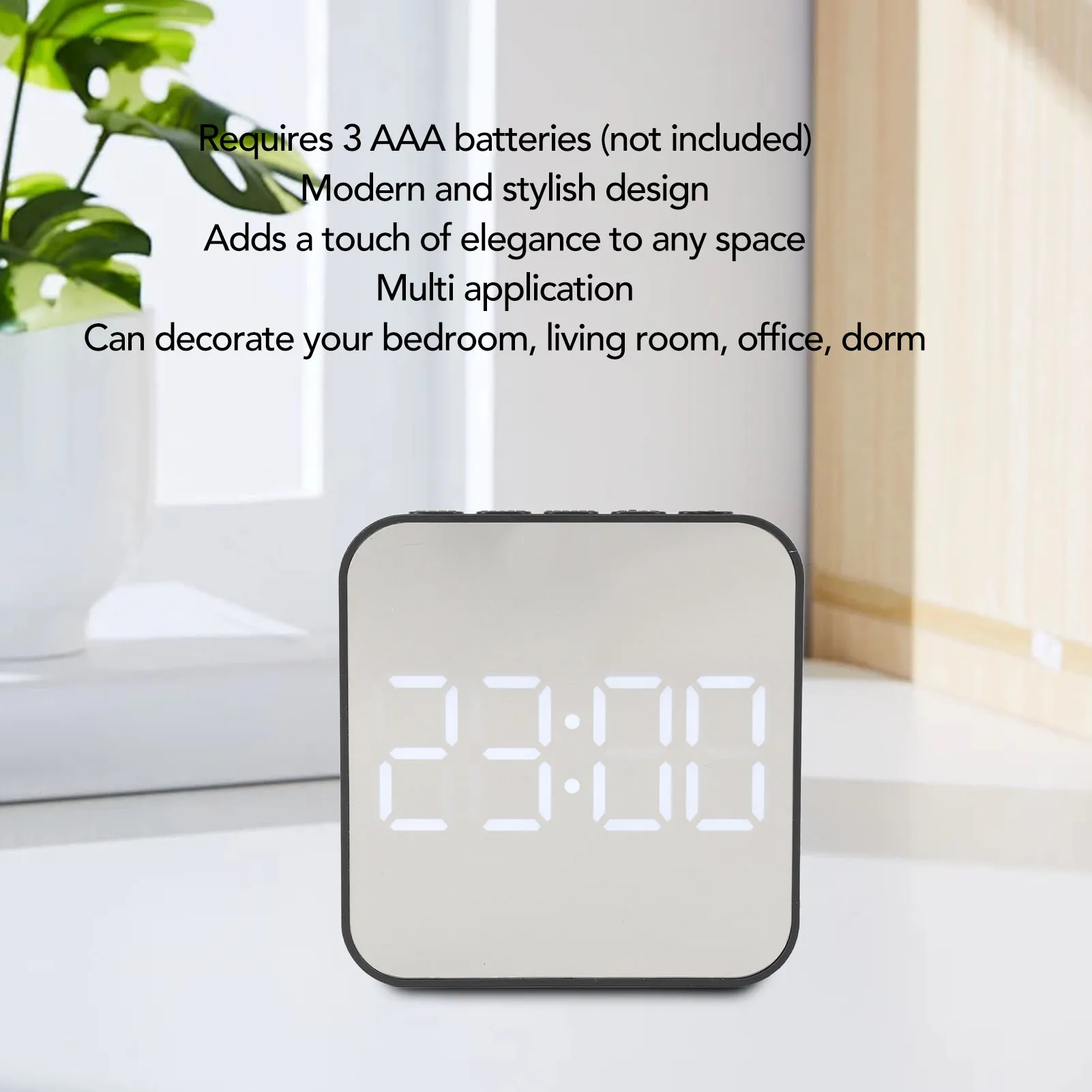 Desk LED Digital Clock Electric Alarm Clock Lightweight Small Energy Saving Smart 2 Alarm Settings for Bedroom for Living Room