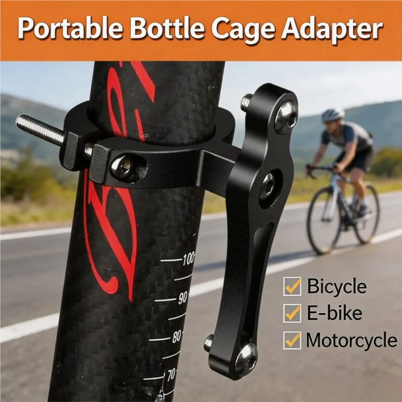 Aluminiumlegierung Fahrrad-Flaschenhalter-Adapter Fahrrad-Wasserflaschenhalterung Konverter für Motorrad Rennrad Fahrradzubehör