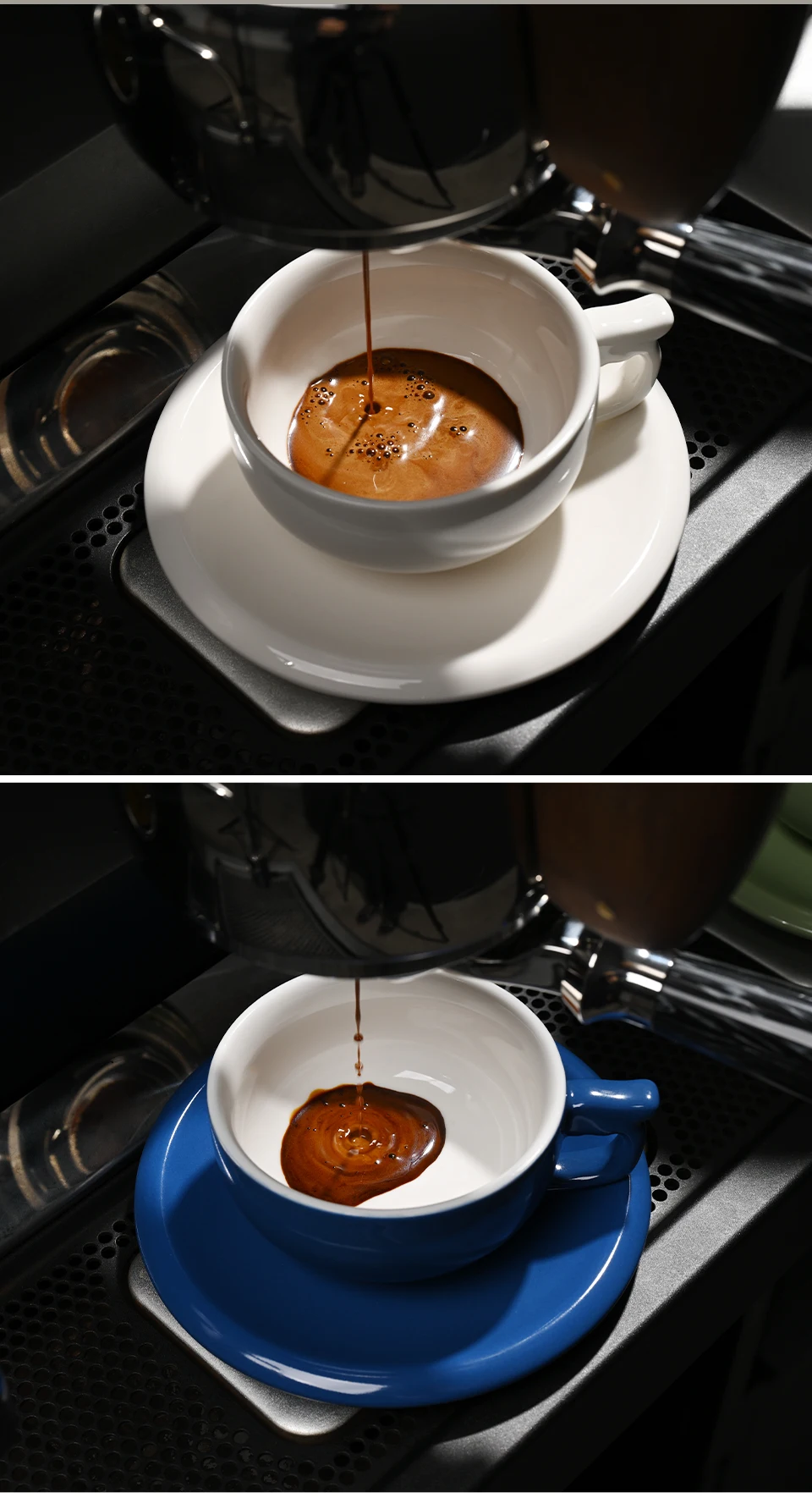 MUVNA 240ml Ceramic Latte Art Cup Embossed Coffee Cup With Saucer Thick Rim Wing Handle Barista Cappuccino Espresso Cup