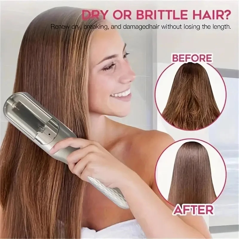 Rechargeable cordless split hair clipper, split hair trimmer, removes damaged hair, hair care color,