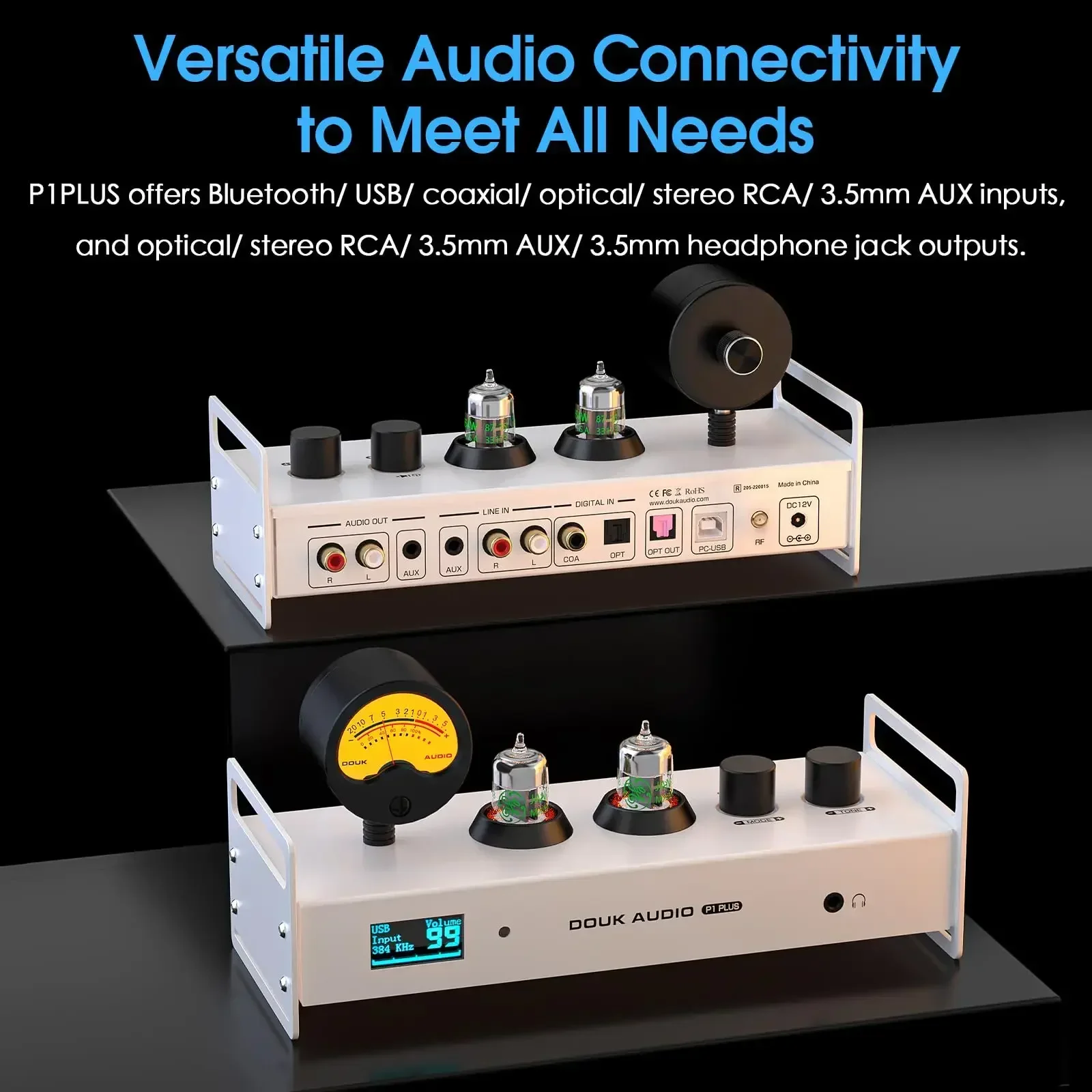 Douk Audio P1PLUS Bluetooth ламповый предусилитель USB ЦАП усилитель для наушников с поддержкой VU Meter DSD256