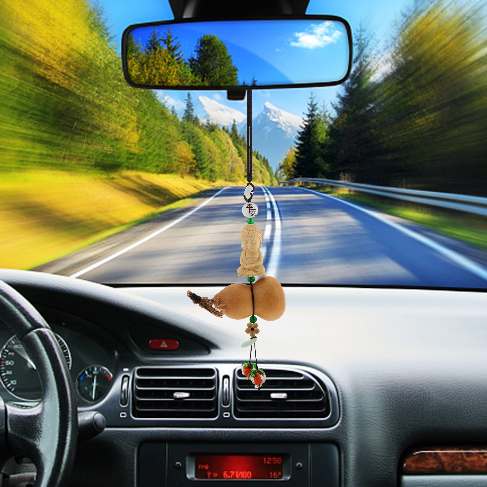 

Cute Ornament Rear View Mirror Hanging Unique Automotive Interior Decoration Pendant Protection Charm Chinese Style For Women