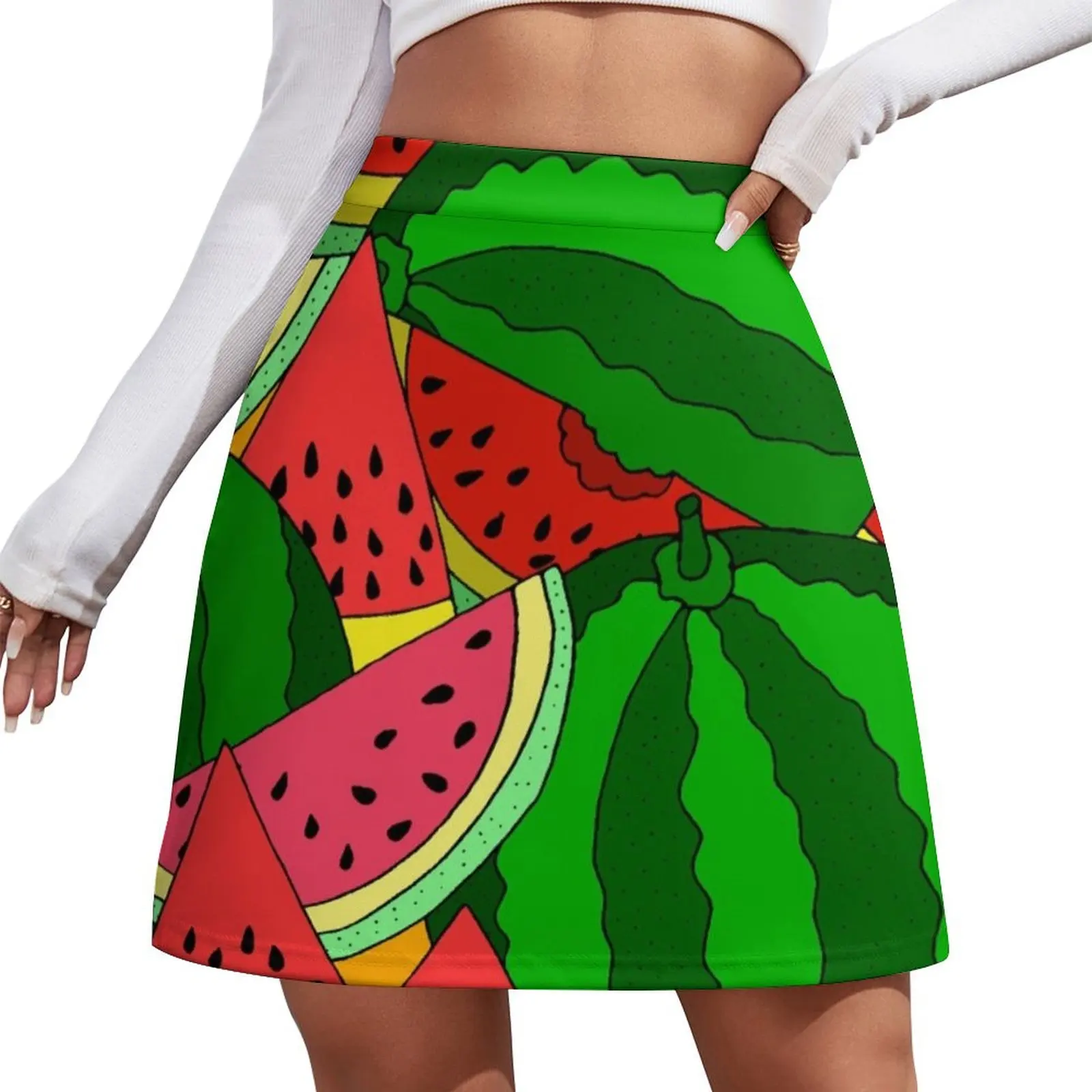 

Watermelon Pattern Mini Skirt women's stylish skirts Skirt pants rave outfits for women girls skirt