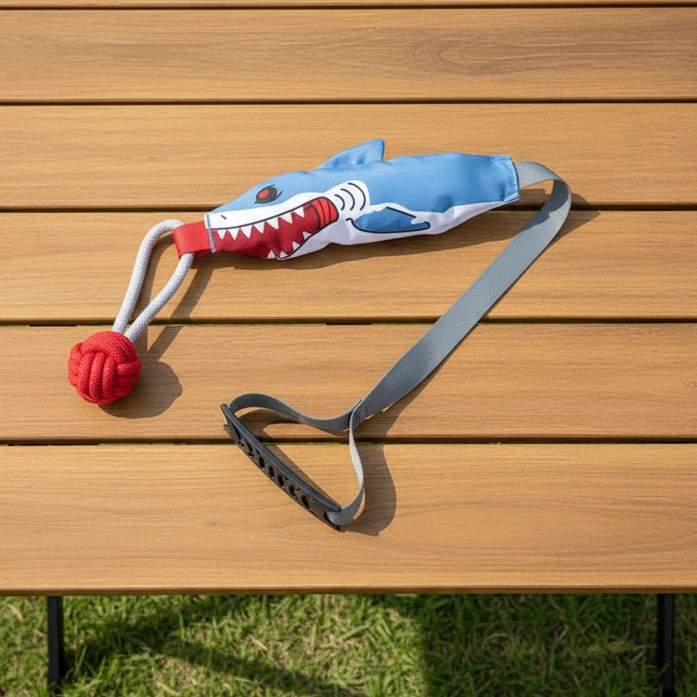 Suction Cup Dog Tug Toy - Mainan Tarik Tali Berbentuk Hiu dengan