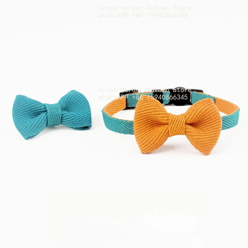 Collar, cat bow two-color bow, kitten lightweight collar XS (14~ 20cm) S (20~ 30cm)
