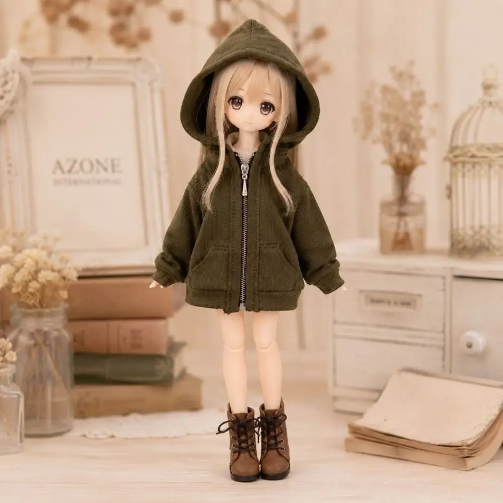 Casual Wear Oversized Casual Jacket Mini Handmade Pocket Hooded Zipper Sweatshirt Dolls Hoodies Clothes