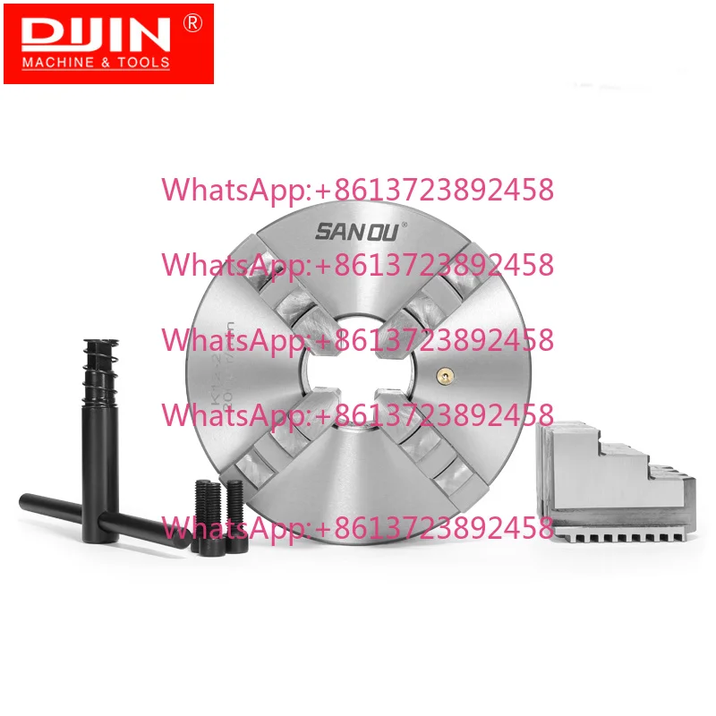 250mm SANOU 4-Jaw Self-Centering Manual Lathe Chuck K12-250 with Metal Scroll Design 0.05mm Accuracy for Heavy-Duty Applications