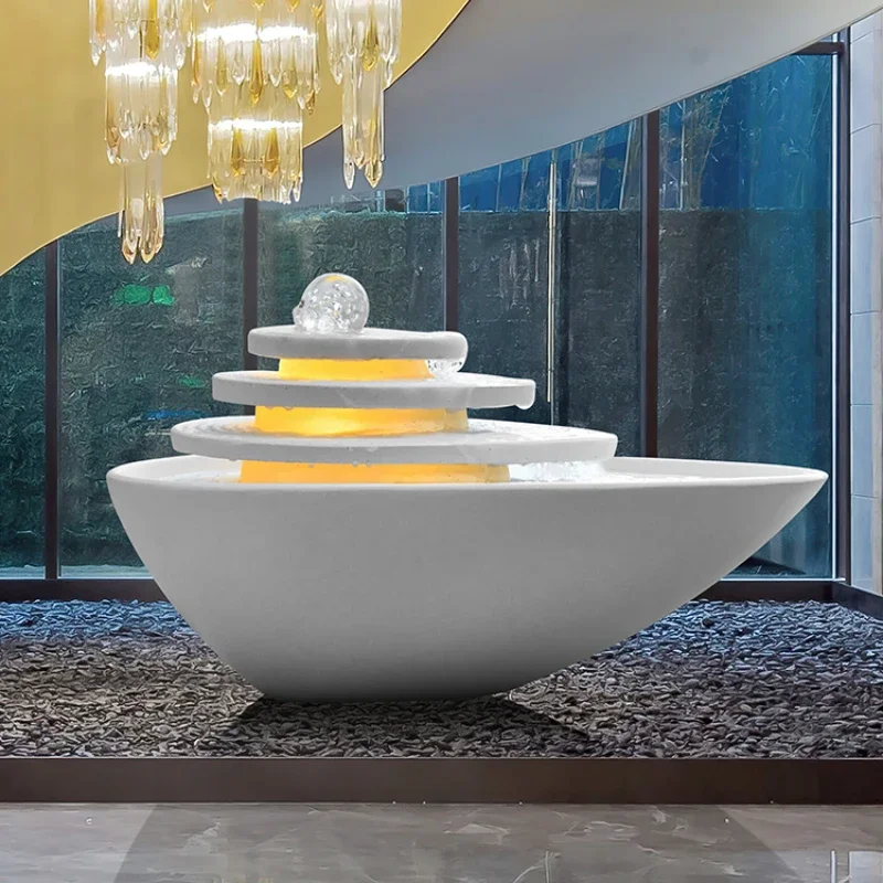 Simple and modern flowing decorations, circulating water, feng shui balls, hotel clubs, floor to ceiling water features,