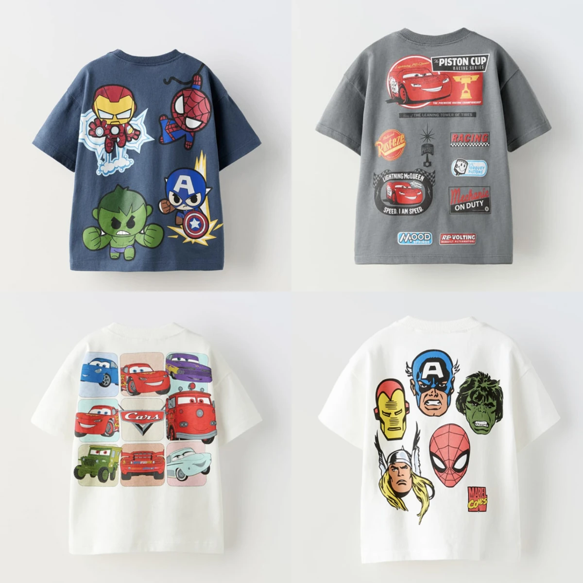 

Summer Short Sleeve T-shirt Mickey Mouse White Tees Boys Simple Versatile Crewneck Tops Kids New Thin Casual Loose Clothing