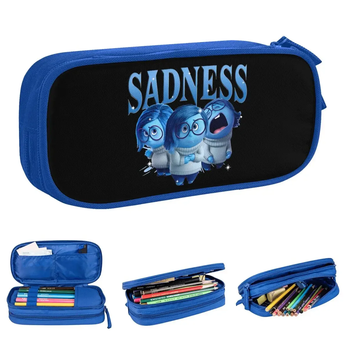 Sadness Insides-Outs Pencil Case Cartoon Pen Holder Bags Girl Boy Big Capacity Students School Zipper Pencil Box