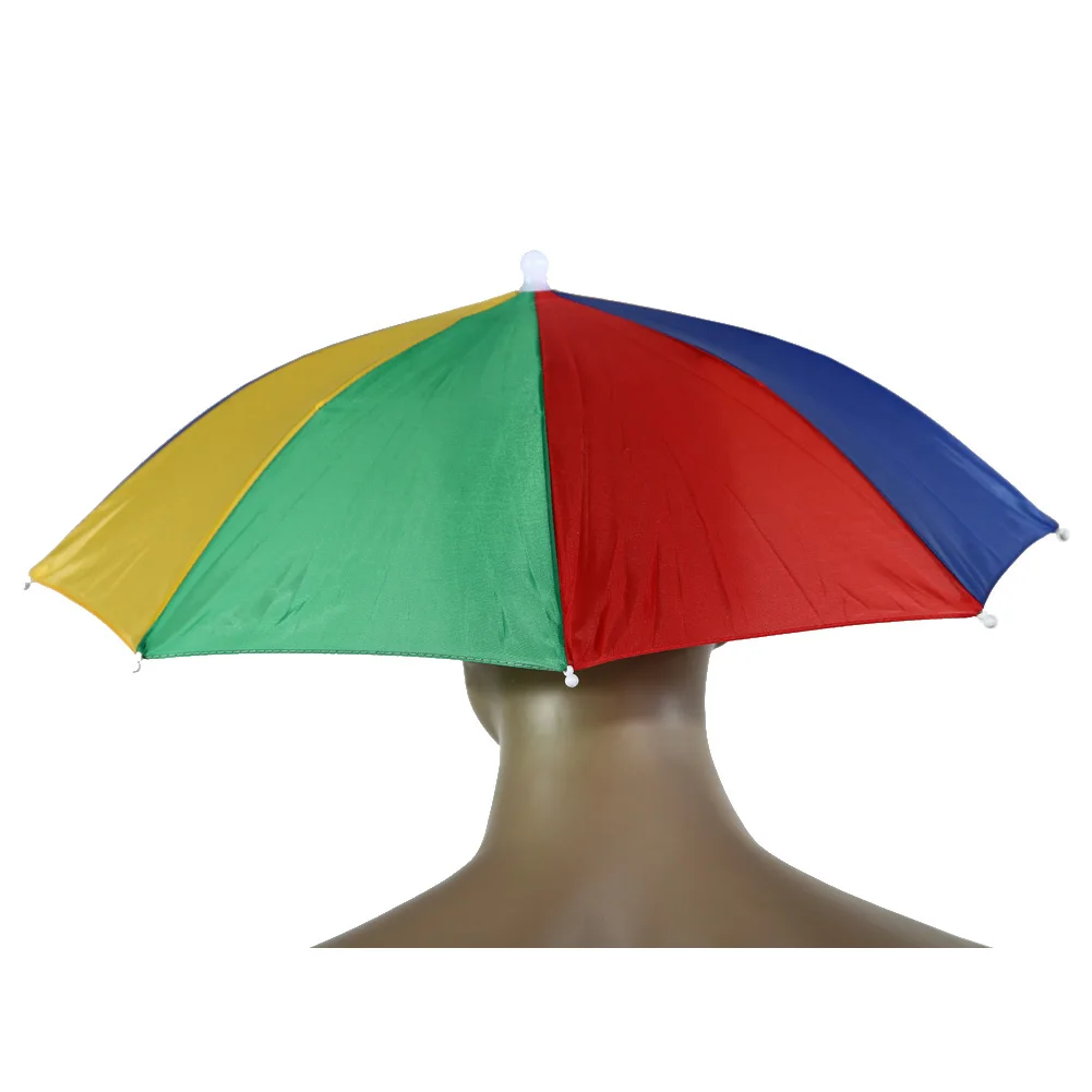 Outdoor Foldable Head Umbrella Hat Anti-Rain Anti-Sun Head-Mounted Headwear Sun Cap for Fishing Golf Cycling Hiking Camping