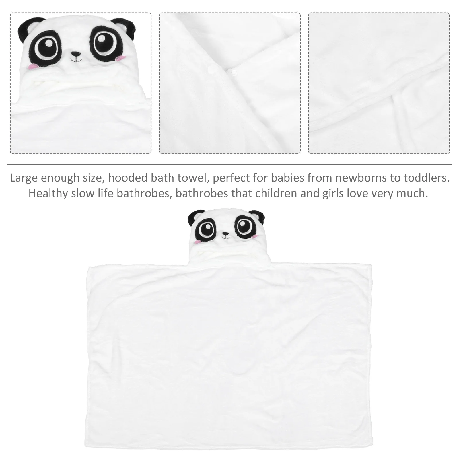 Ręcznik kąpielowy ultra miękki flanelowy, bardzo chłonny, z nadrukiem kreskówkowym, wygodny ręcznik dla malucha, szlafrok dziecięcy do kąpieli pod prysznic.