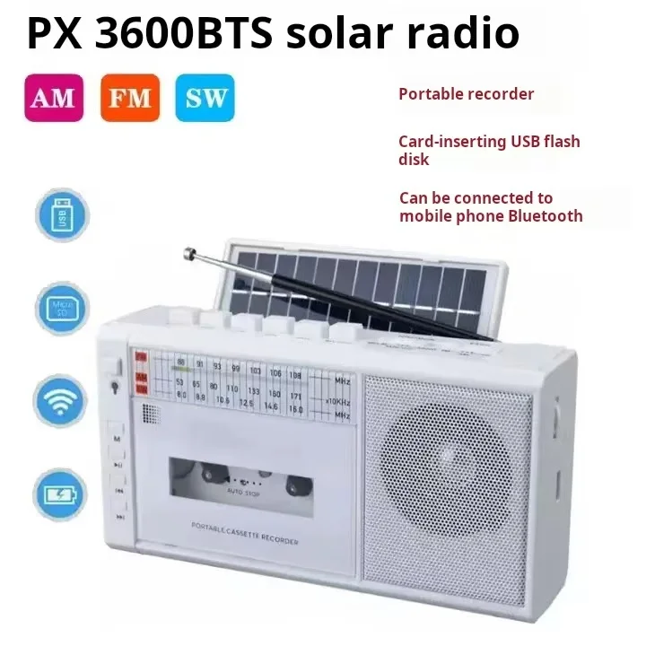 

Portable Vintage Retro USB AM/FM/SW Multiband Radio Stereo Wireless Bluetooth Mp3 Audio Cassette Tape Player Recorder AM Radio