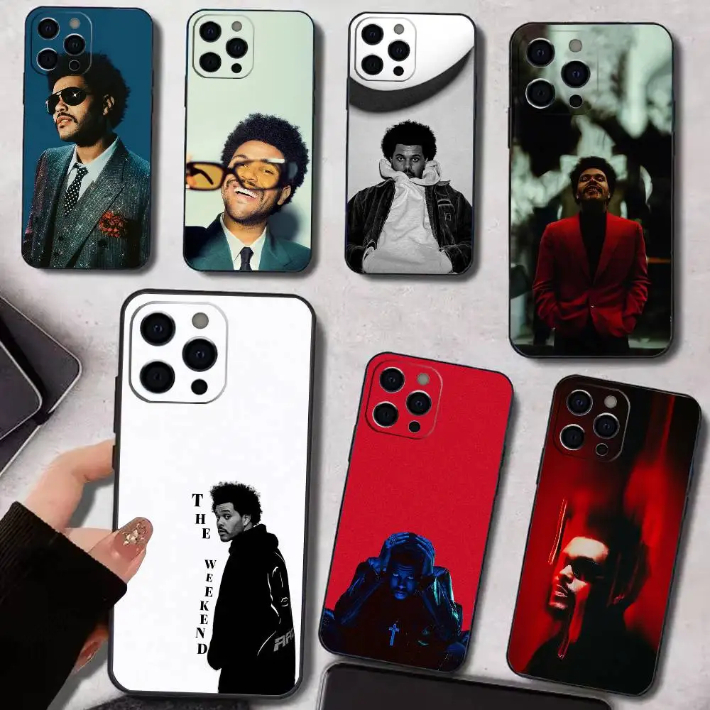 Singer T-The W-Weeknd Phone Case For iPhone 17,16,15,14,13,12,11 Plus,Pro Max,XS,Soft Black Cover