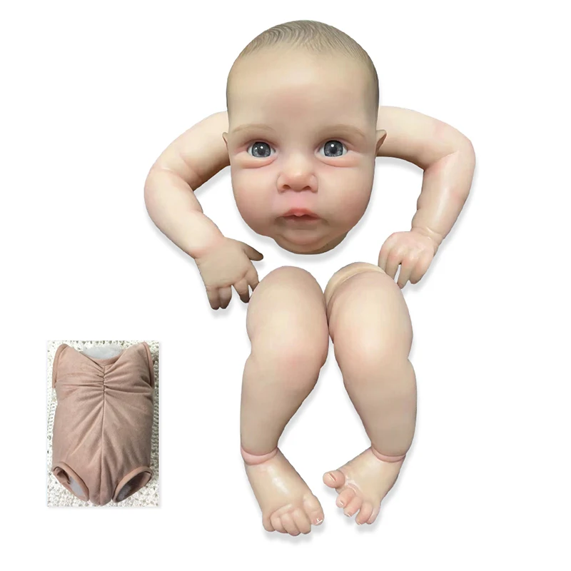 20 cali Miley już malowane Reborn Doll części obudzić realistyczne dziecko 3D malowanie z widocznymi żyłkami tkaniny ciała w zestawie