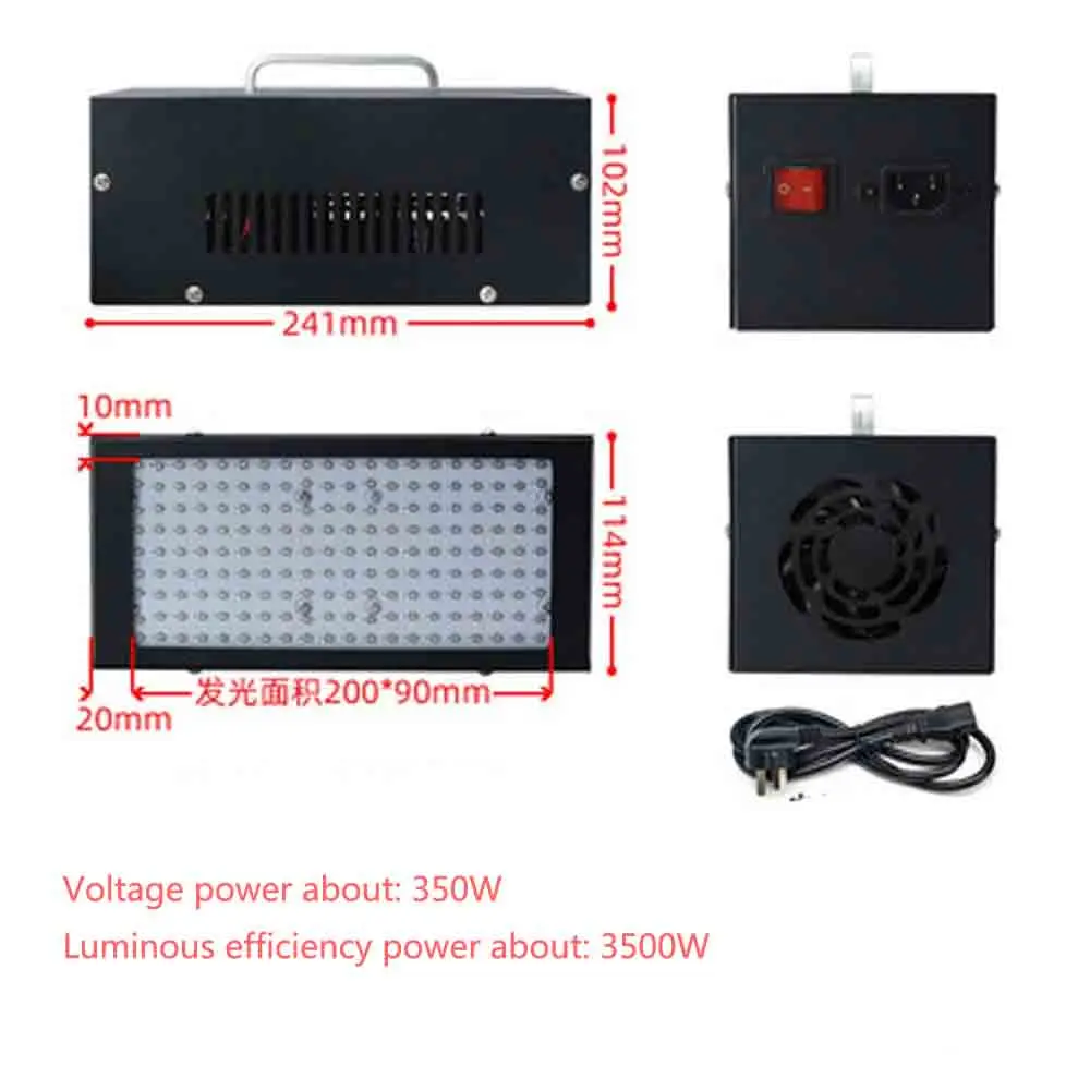 Imagem -02 - Repair Cola sem Sombra Tinta uv Resina de Óleo Verde Lâmpada de Cura de Secagem Especial Led uv 395nm 405nm 365nm 385nm 415nm 3500w