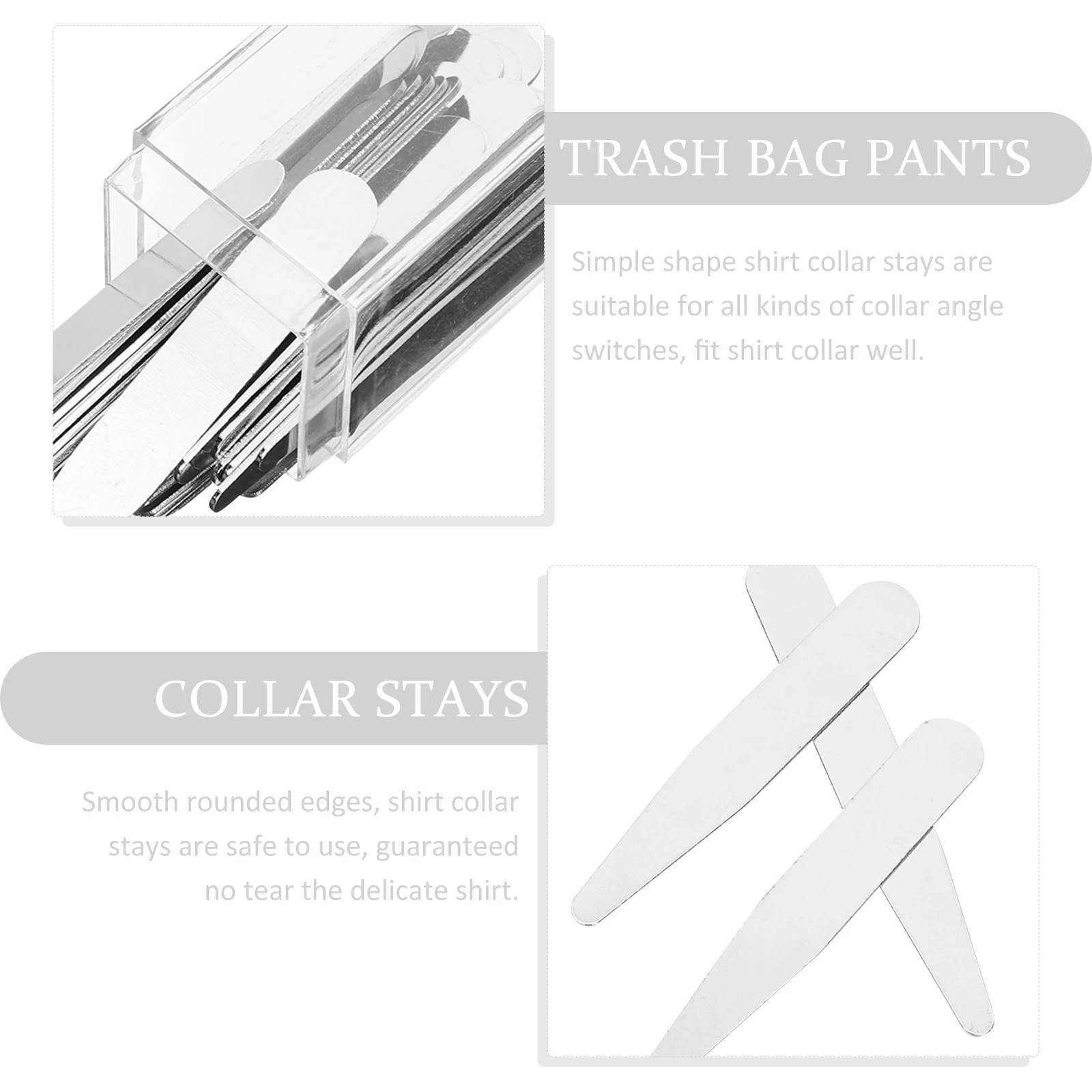

40pcs Shirt Collar Stays Acrylic Metal Fit Various Collar Angle Switches Dress Shirts Denim Shirts Accessories for men