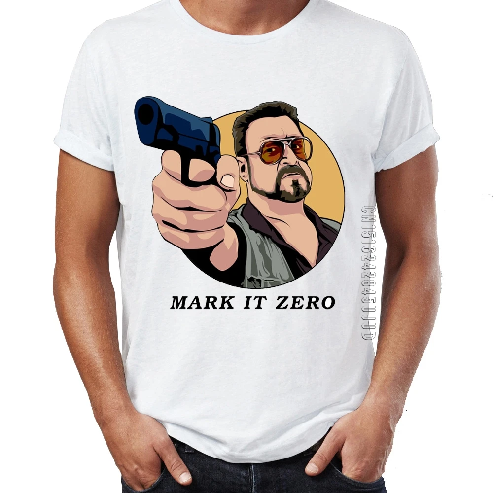 Men\'s T Shirt The Big Lebowski Walter Mark It Zero Funny Quote Artsy Artwork T-shirts Homme Graphic Tops & Tees O-Neck Camiseta