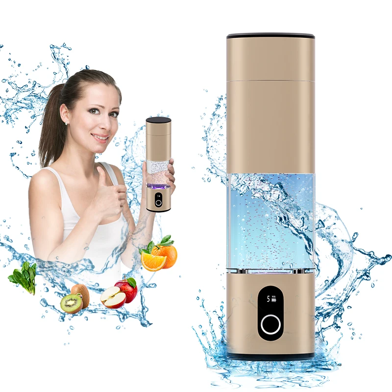 

Smart Library 6000ppb H2 Rich Hydrogen Water Bottle 230ml SPE Electrolysis Glass Rechargeable Hydrogen Rich Water Inhaler Electr