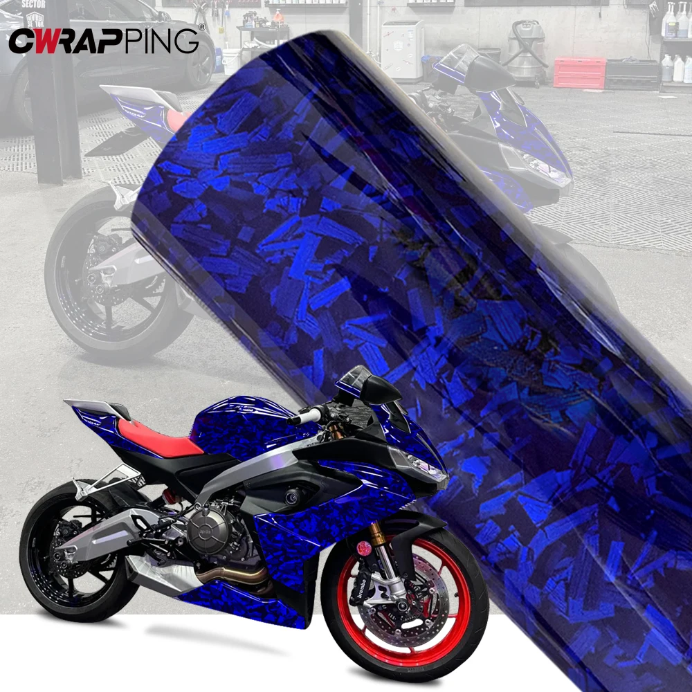 Waterproof Paint Glossy Forged Carbon Fiber Car Sticker Vinyl Film Motorcycle Adhesive Vinyl Paper for Car Accessories Auto Wrap
