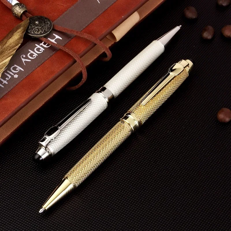 

10PCS High Appearance Metal Copper Rod Ball Pen Pure Copper Medium Oil Pen Ball Pen Business Office